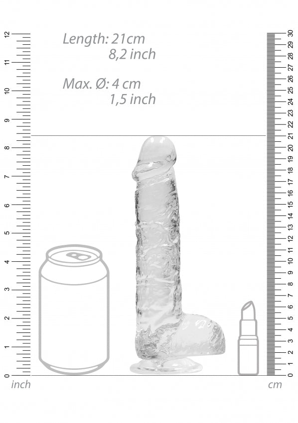 Crystal Clear REALROCK 8'' Realistic Dildo With Balls