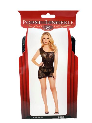 Fishnet and Lace Shoulder Strap Bodystocking