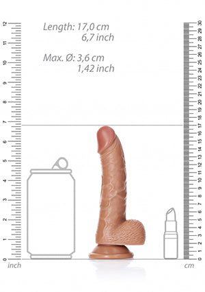 RealRock Curved Dildo+Balls 6"