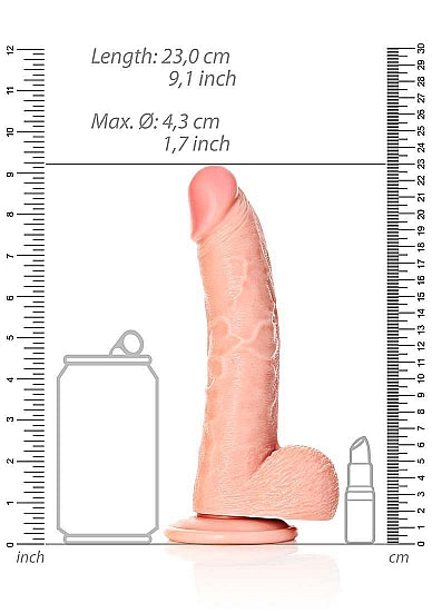 RealRock Curved Dildo+Balls 8"