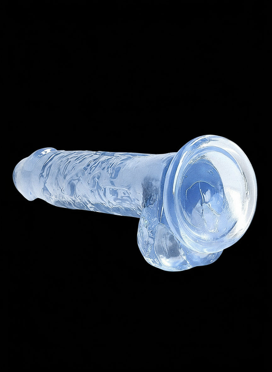7in Realistic Dildo with Balls Blue