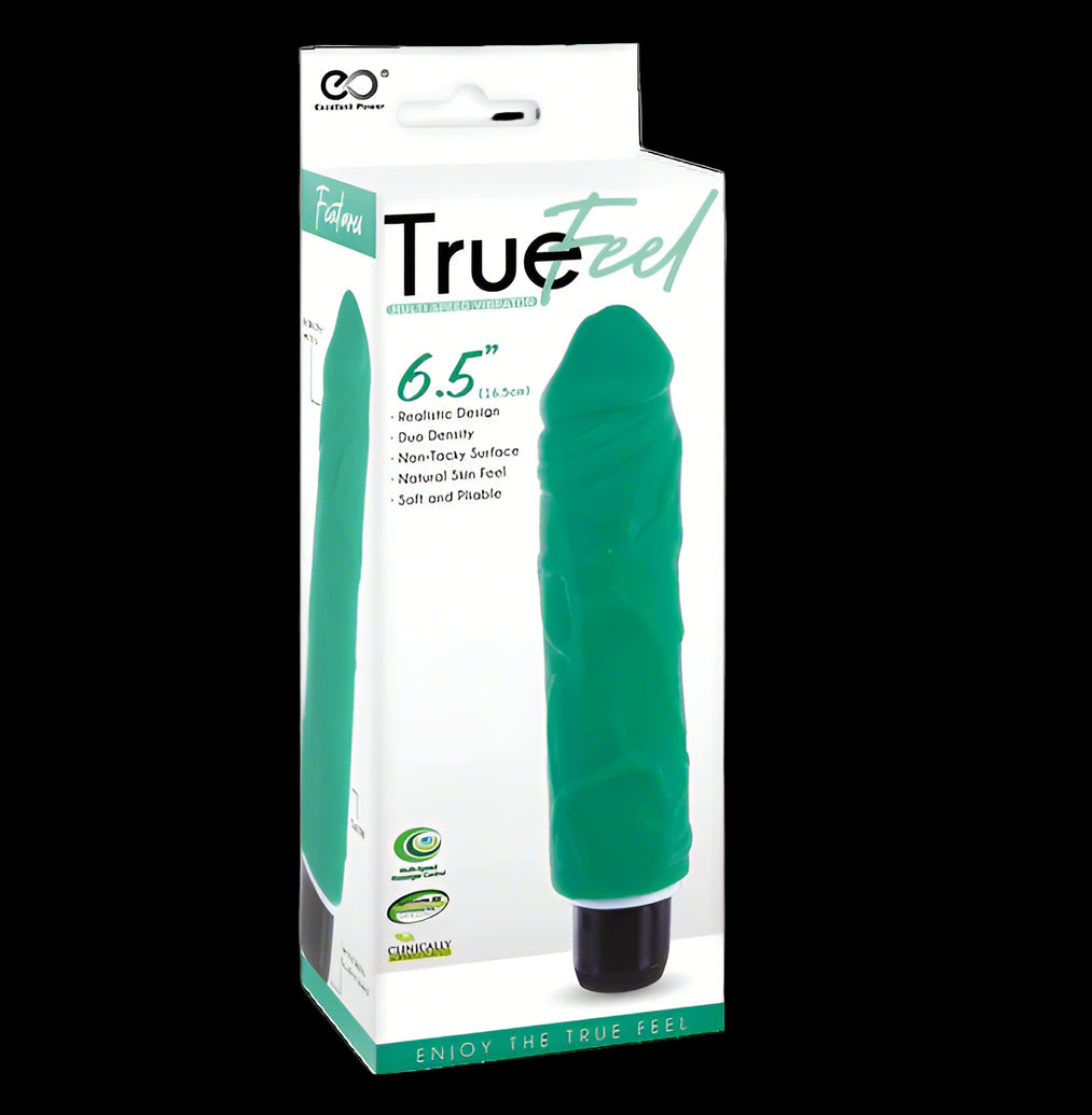 True Feel 6.5 Green Realistic Vibrator