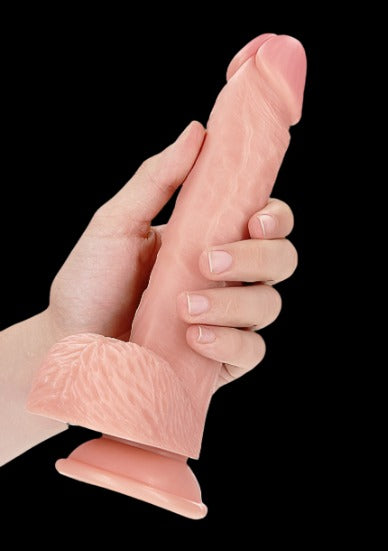 RealRock Realistic Dildo+Balls 8"