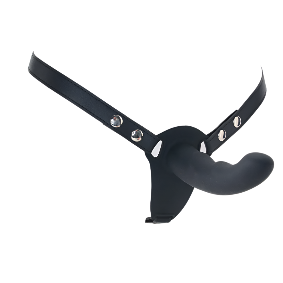 OUCH! Silicone Ridged Strap-On - Black