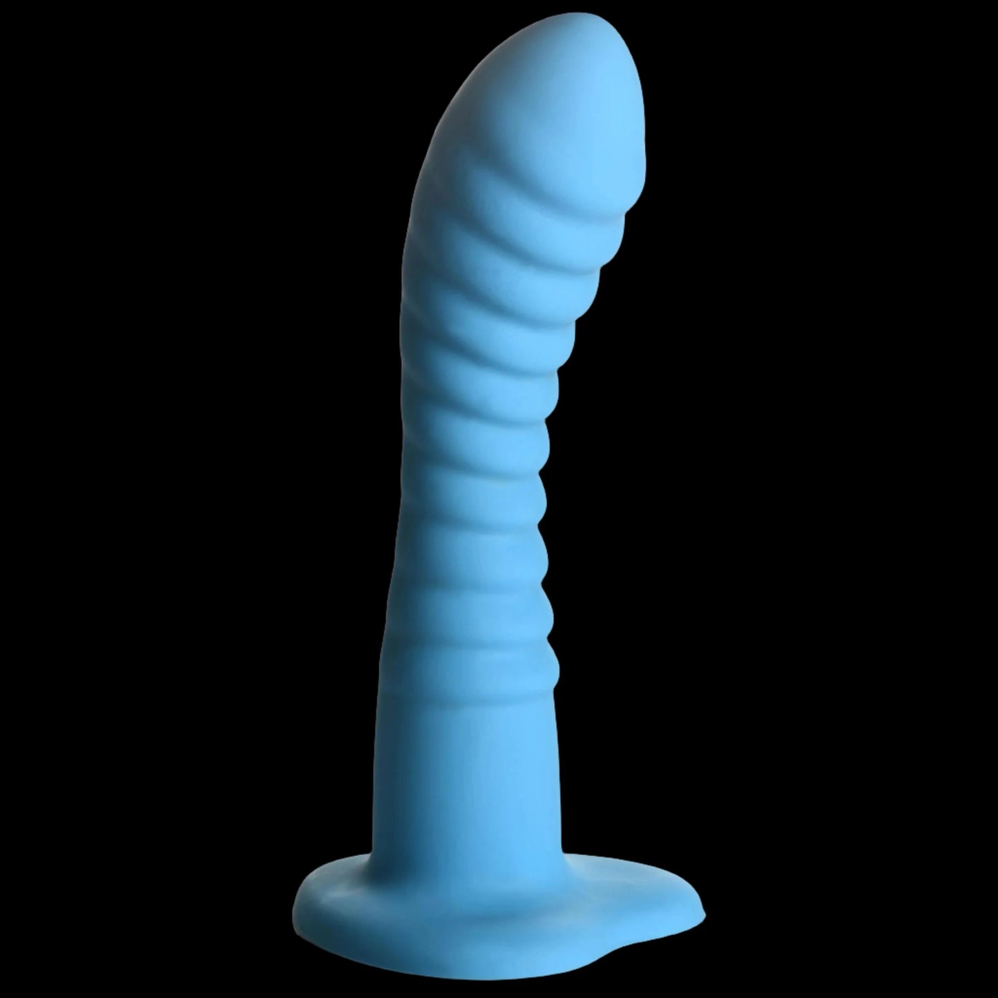 Simply Sweet 7" Ribbed Silicone Dildo Blue