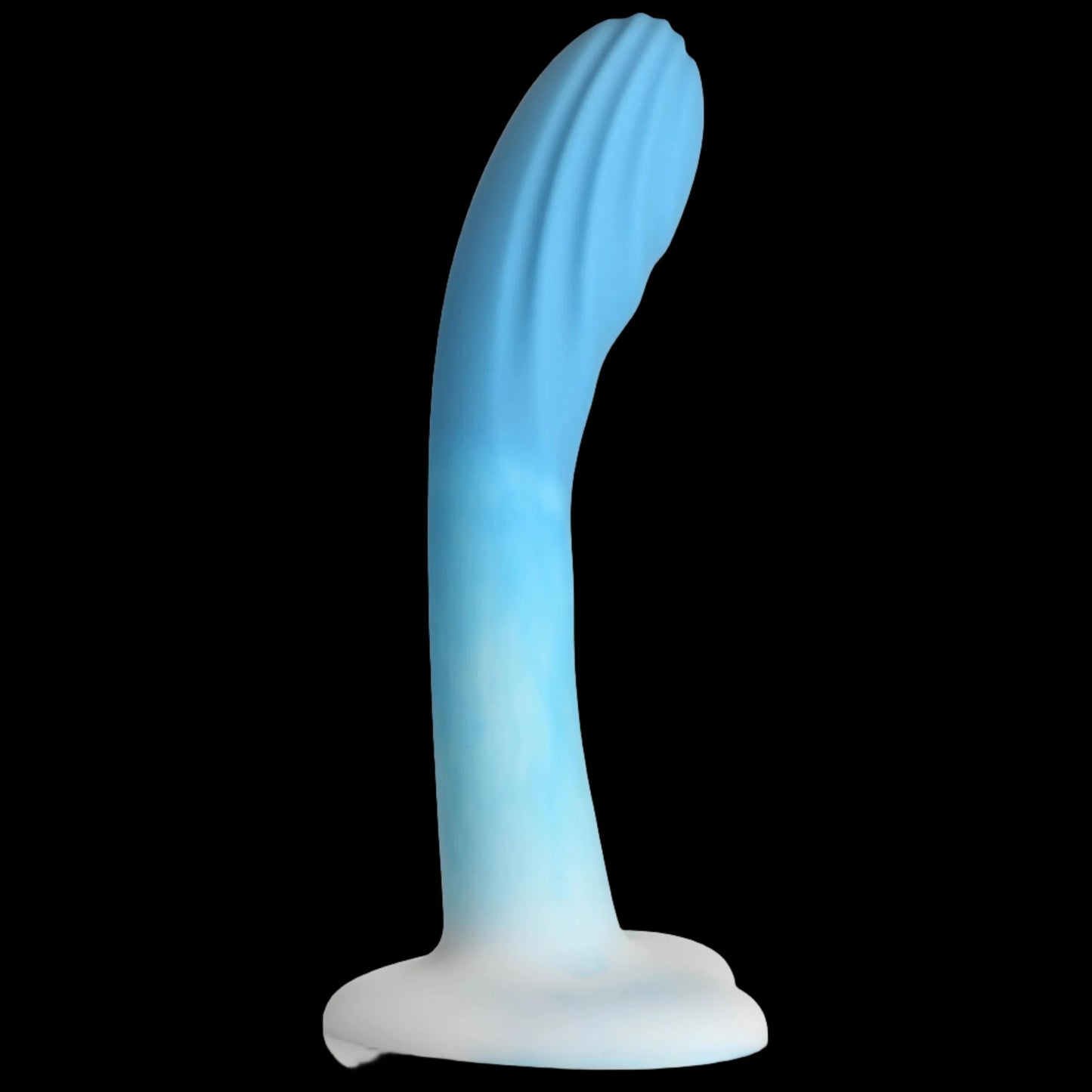 Simply Sweet 7" Ripple Silicone Dildo Blue/White