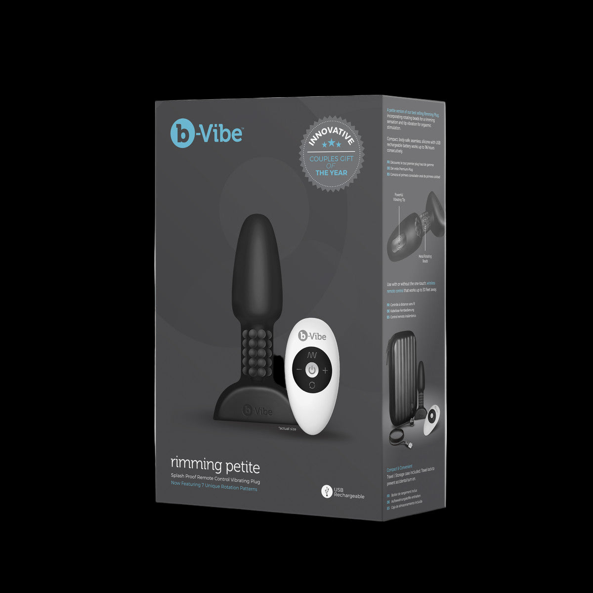 b-Vibe USB Rechargeable Petite Rimming Plug Black