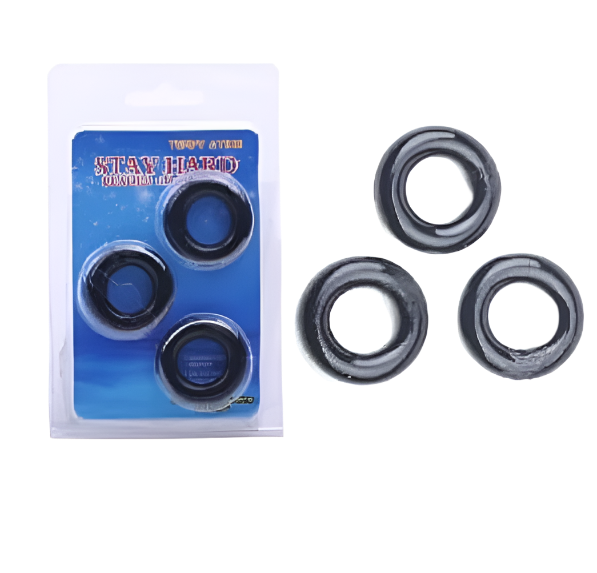 Triple Black Cockring Kit