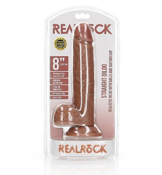RealRock Realistic Dildo+Balls 8"
