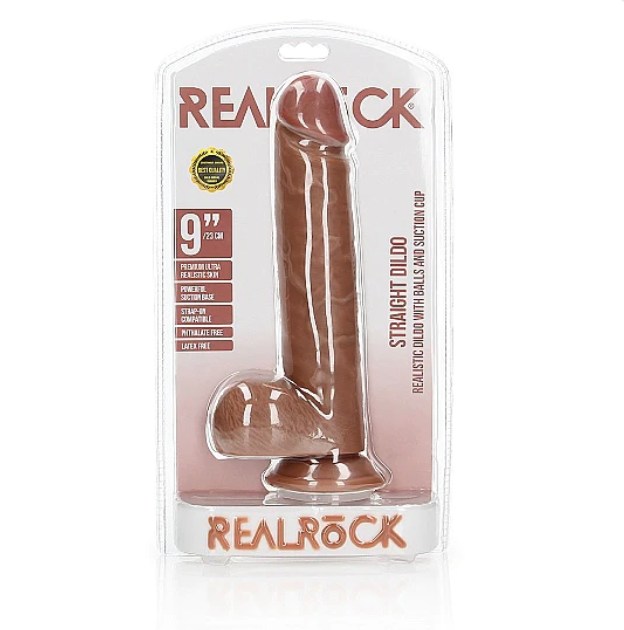 RealRock Realistic Dildo+Balls 9"