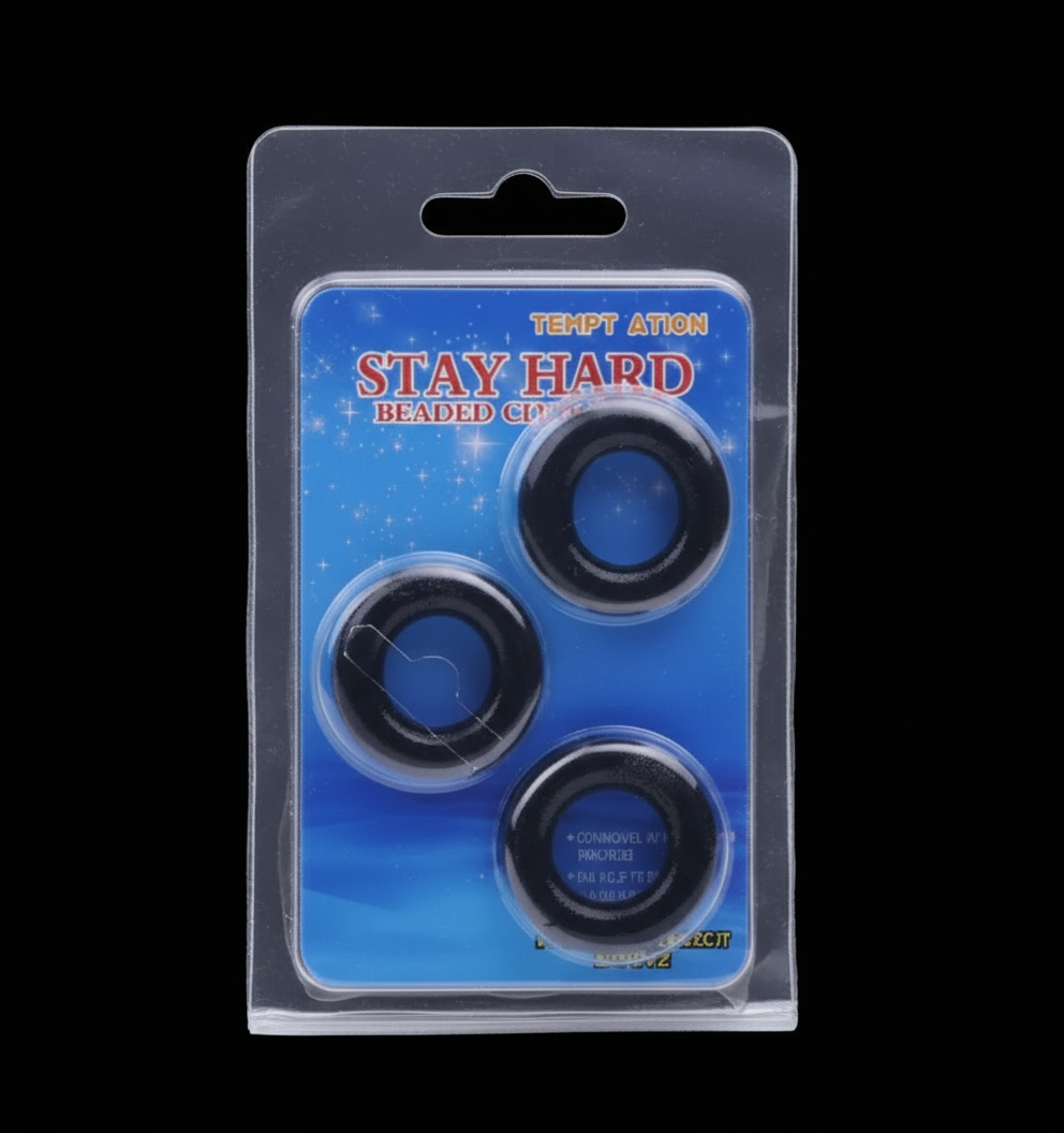 Triple Black Cockring Kit