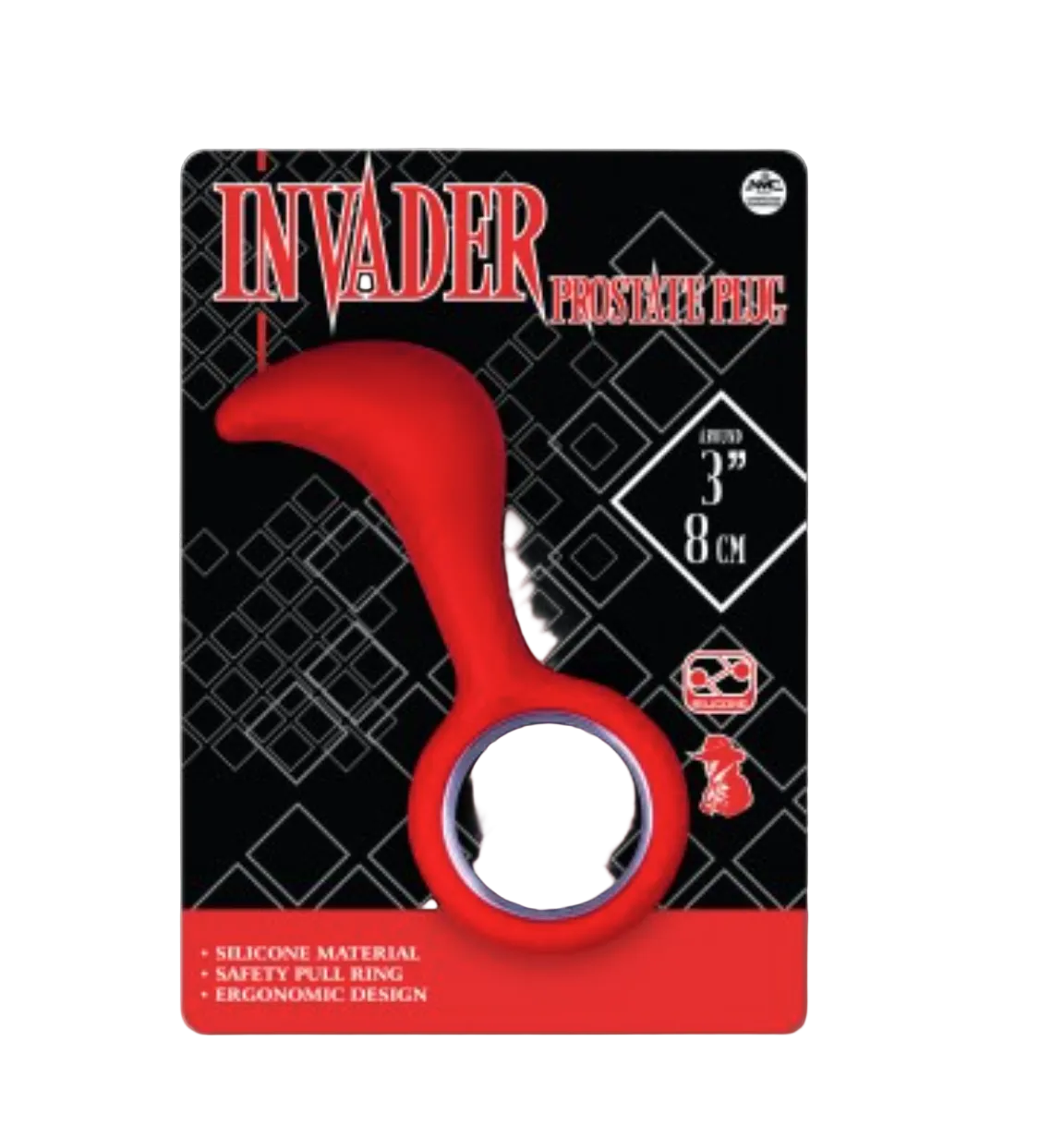 Invader 3" Silicone Prostate Plug -Red