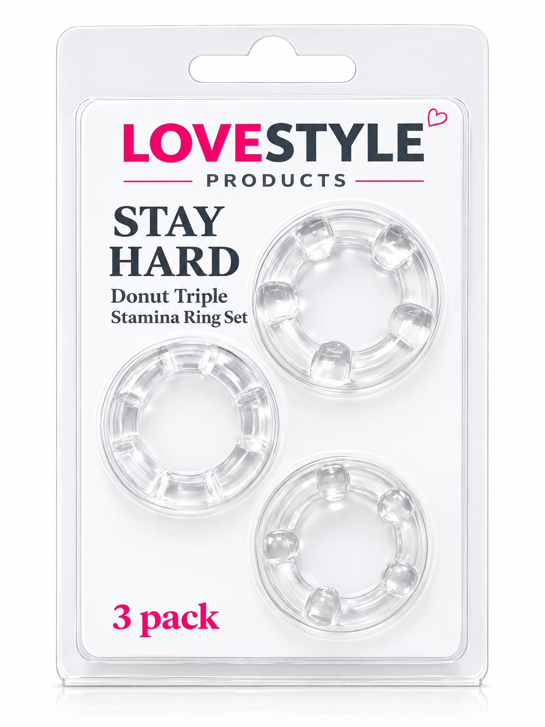 LoveStyle Cock Ring Set of 3 Clear