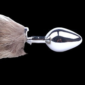 Medium Metallic Anal Plug With Tail