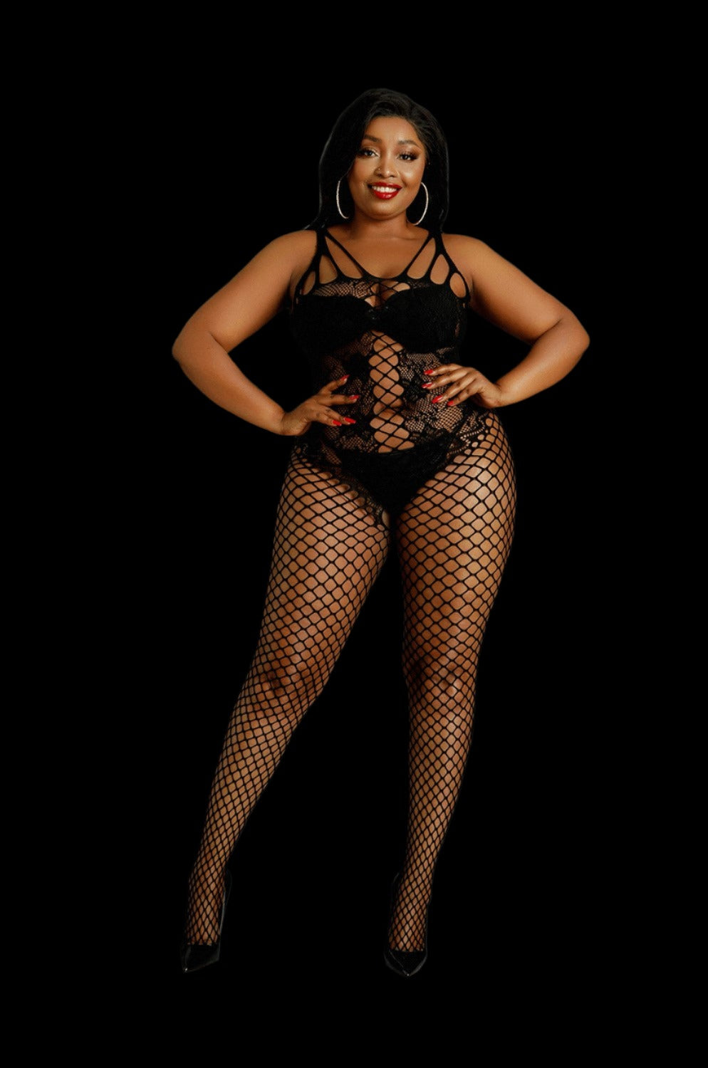 Moonlight Plus Model 04 Black Bodystocking