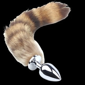 Large Metallic Anal Plug With Tail