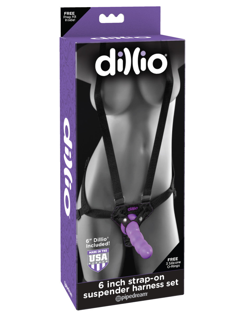 Dillio 6" Strap-On Suspender Harness Set
