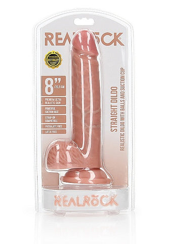 RealRock Realistic Dildo+Balls 8"