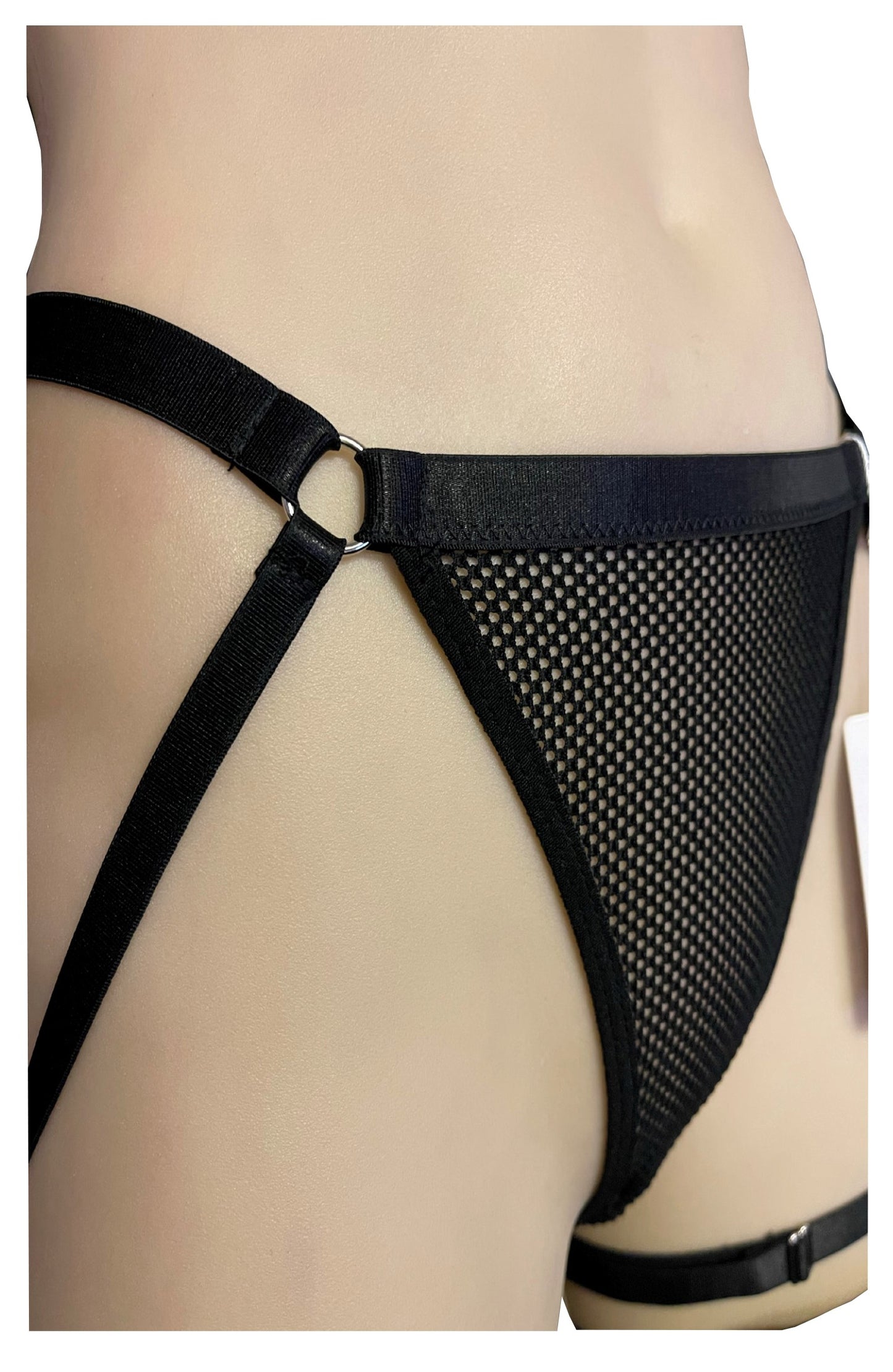 Mesh Set With Leg Harness -Black