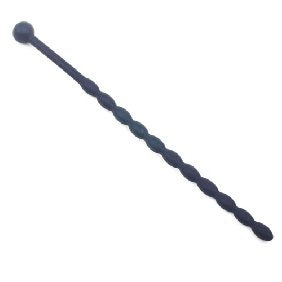 6in Black Silicone Beaded Penis Sound