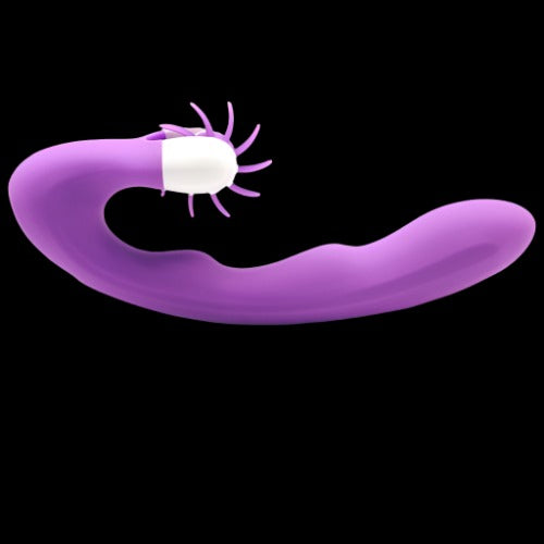 20-Speed Purple Colour Silicone Vibrator with Heating and Oral Sex Simulator