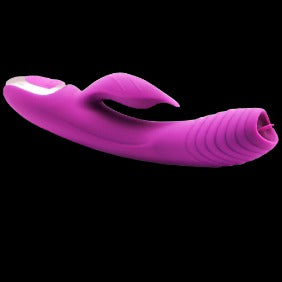 20-Speed Purple Colour Silicone Rabbit Vibrator with Vibrating Tongue