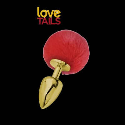 Flora Medium Gold Plug with Red Pom Pom