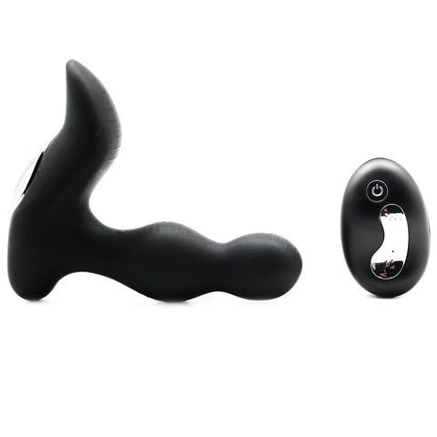 Remote Control 10-Speed Rechargeable Black Color Silicone Prostate Massager (Type II)