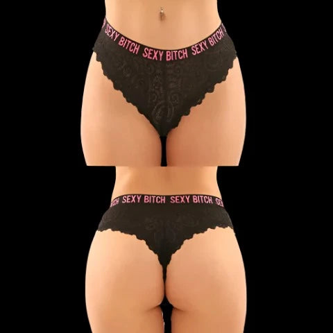 Vibes -Sexy Bitch Buddy Pack 2Pc. Cheeky Lace Panty & Strappy Thong