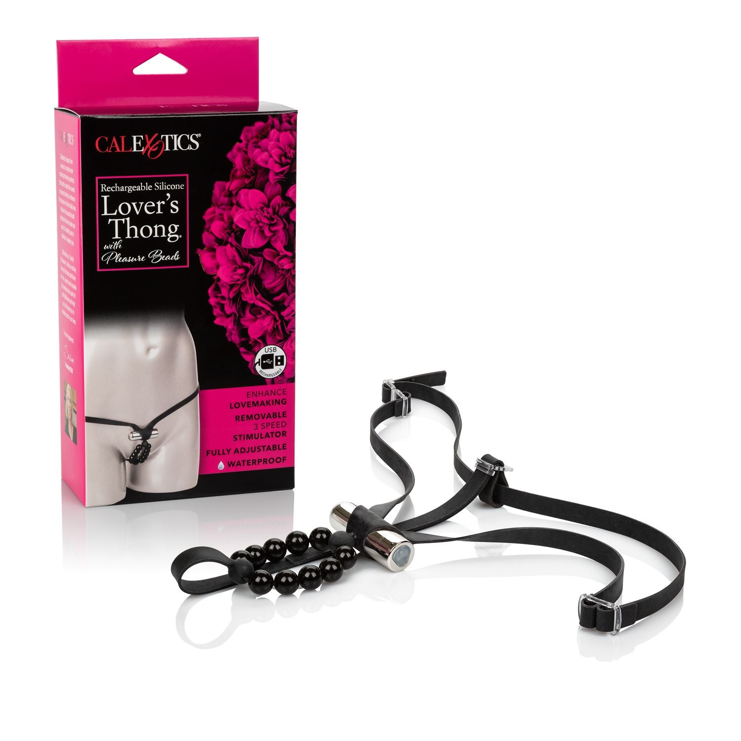 Rechargeable Silicone Lovers Thong with Pleasure Beads