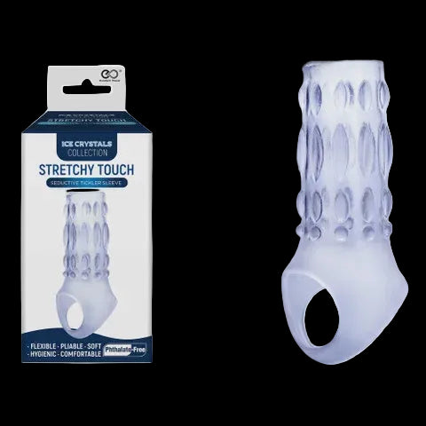 Ice Crystals Stretchy Touch Tickler Sleeve - Clear