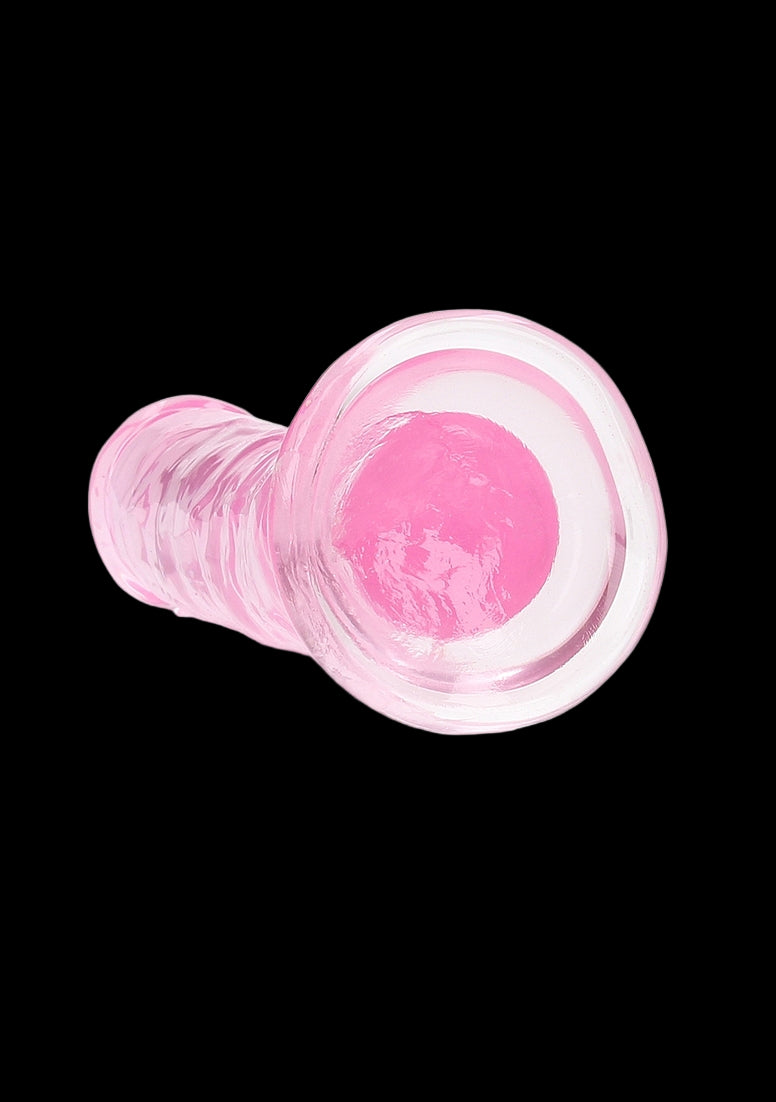 Crystal Clear Dildo 6in Straight no Balls Pink