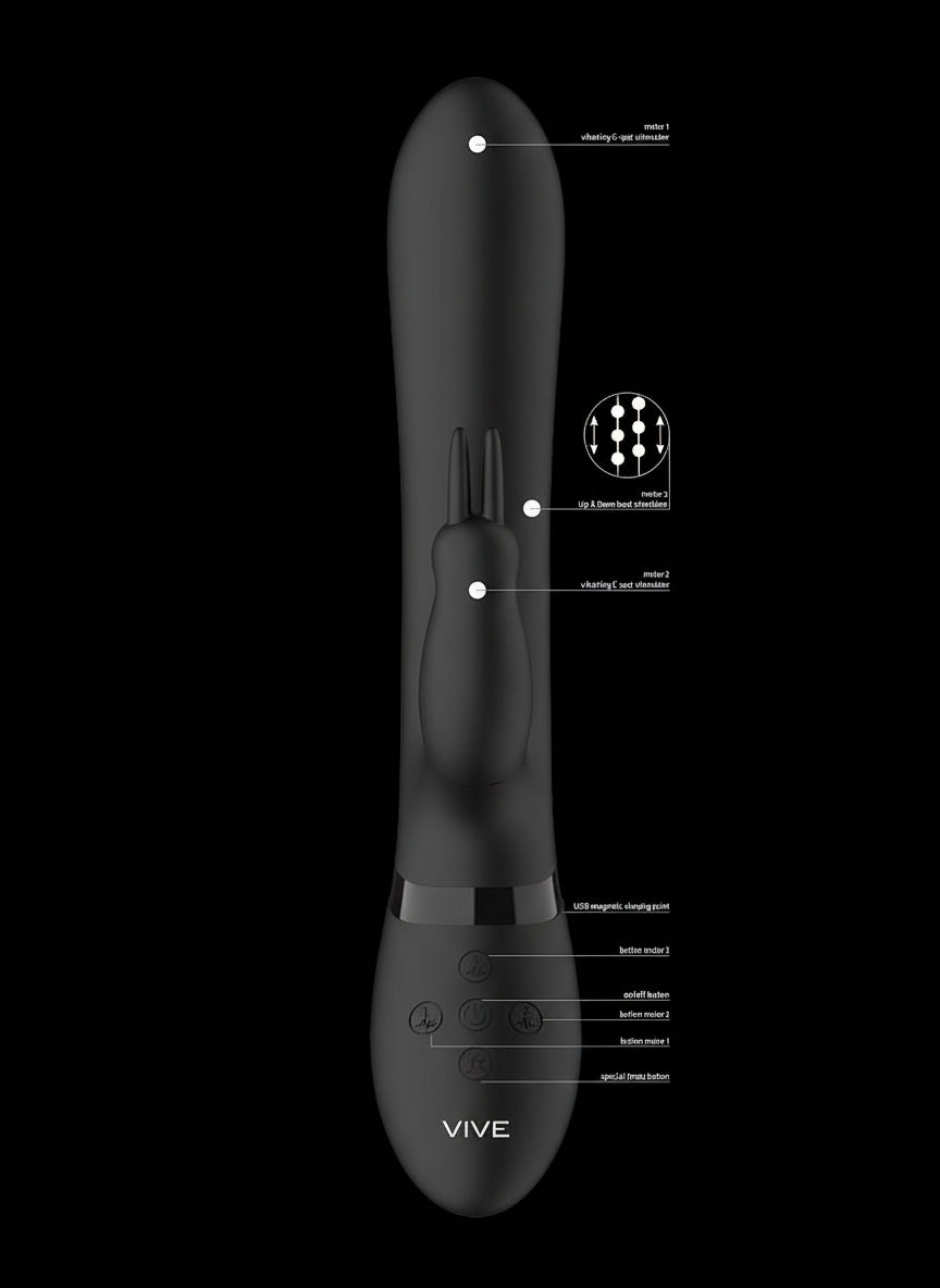 Vive Amoris - 23 cm USB Rechargeable Beaded Rabbit Vibrator