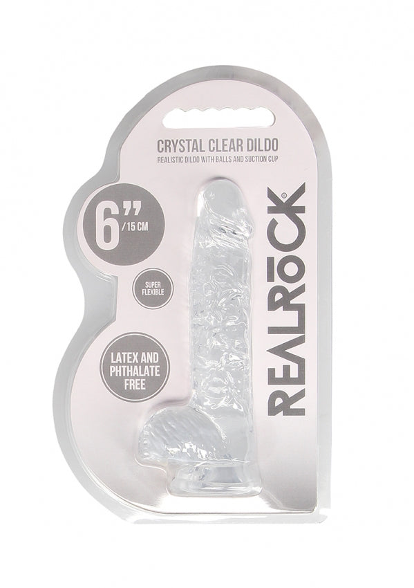 Crystal Clear REALROCK 6'' Realistic Dildo With Balls