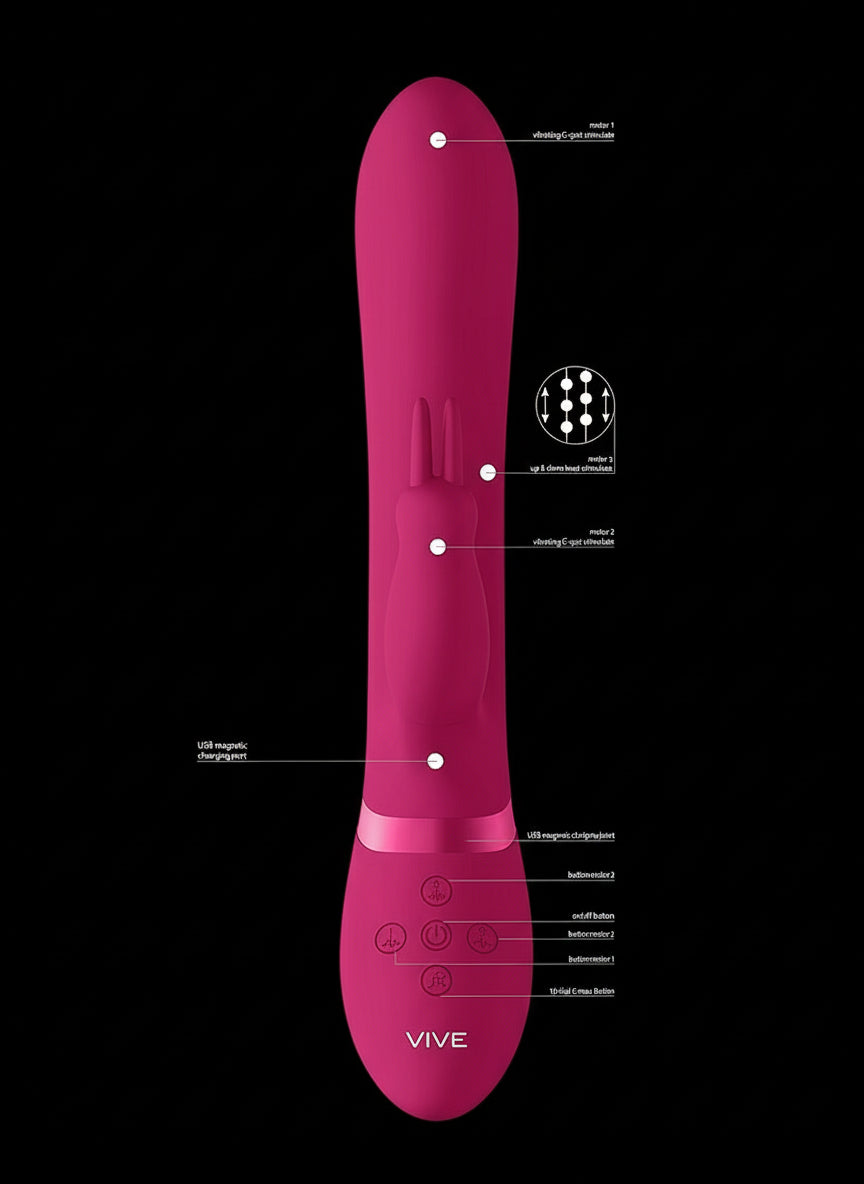Vive Amoris - 23 cm USB Rechargeable Beaded Rabbit Vibrator