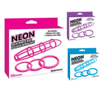 Neon Silicone Cage and Love Ring Set
