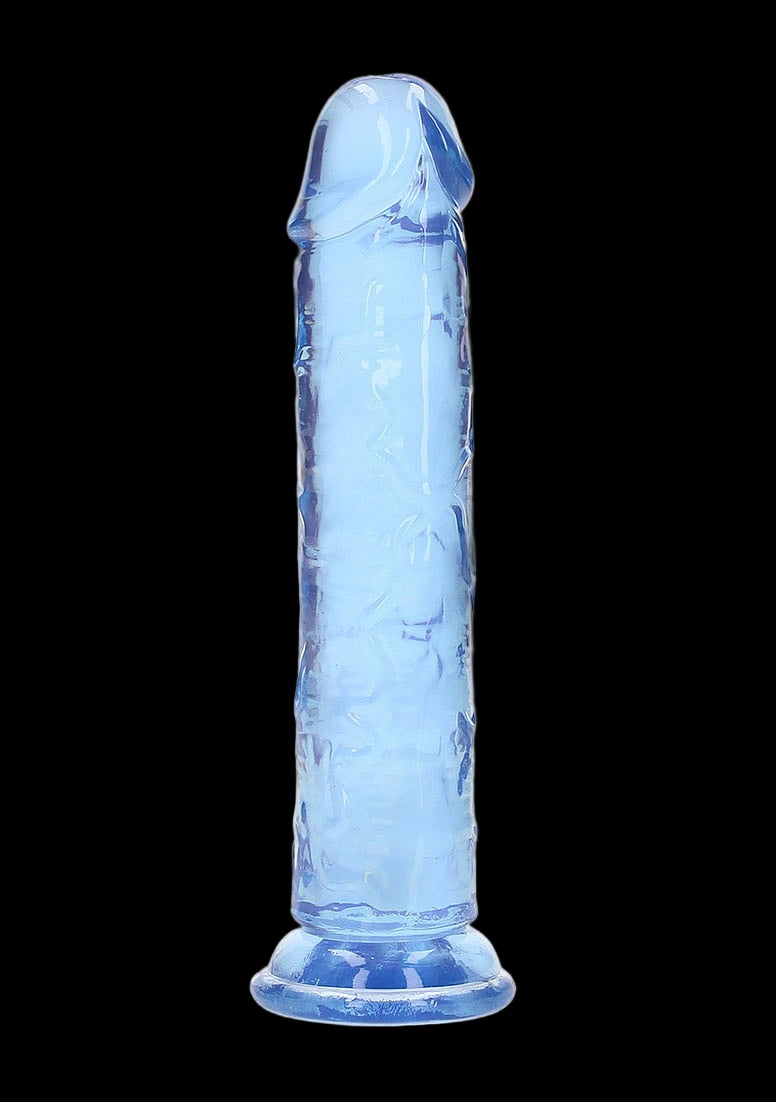 Crystal Clear Dildo 7in Straight no Balls Blue