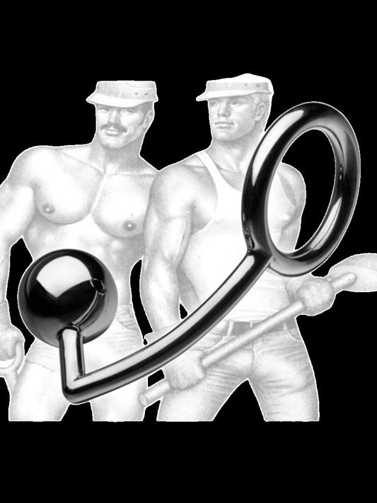 Steel Cock Ring with Anal Ball