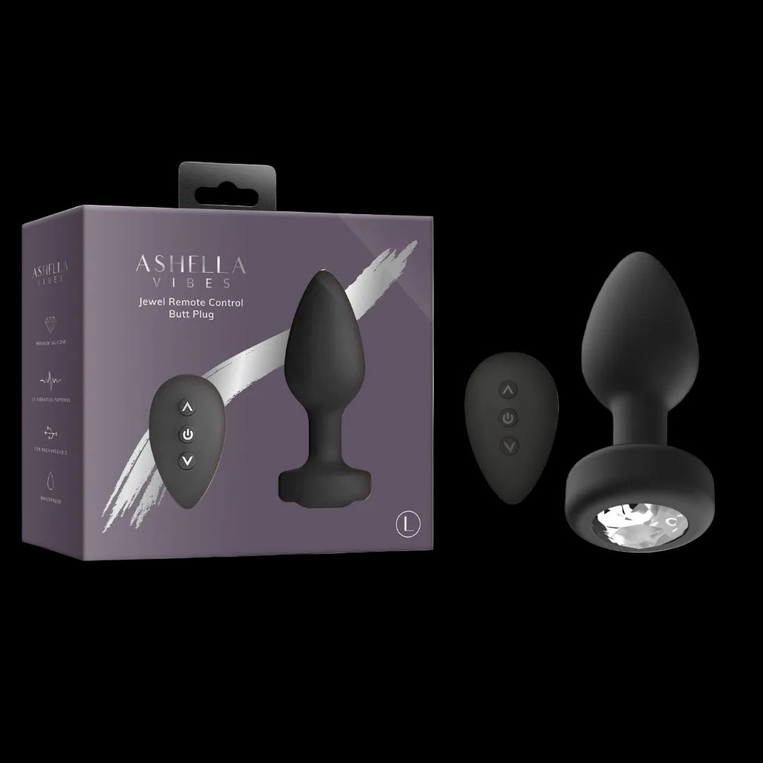 Ashella Vibes Jewel Remote Control Butt Plug Large