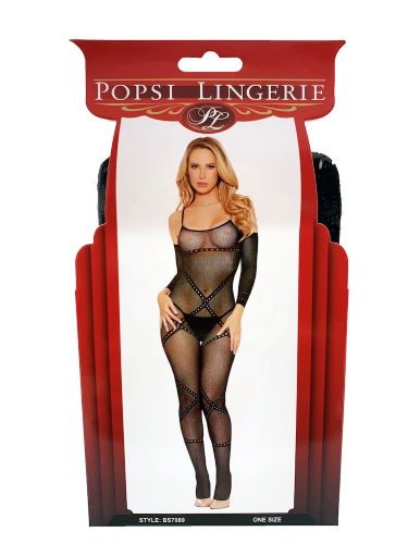 Wrap Around Fishnet Crotchless Bodystocking