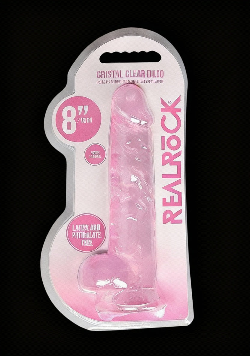 8in Realistic Dildo with Balls Pink