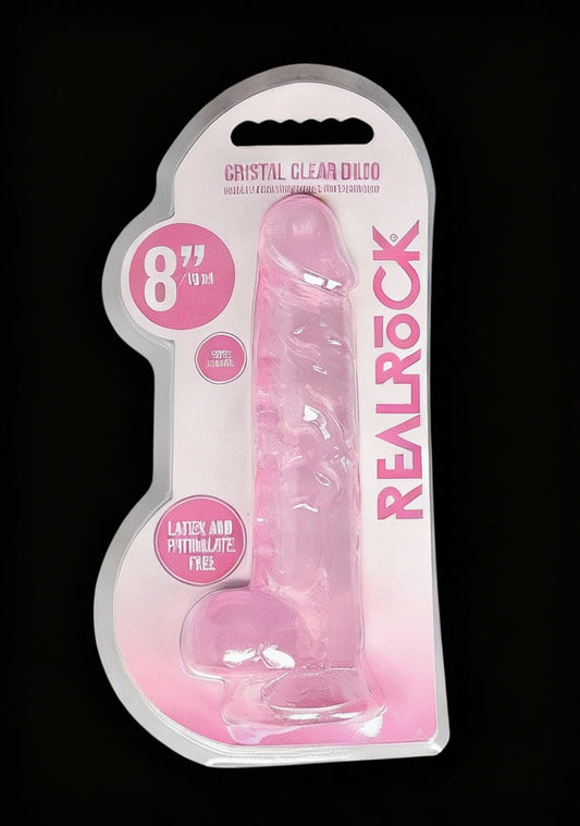 8in Realistic Dildo with Balls Pink