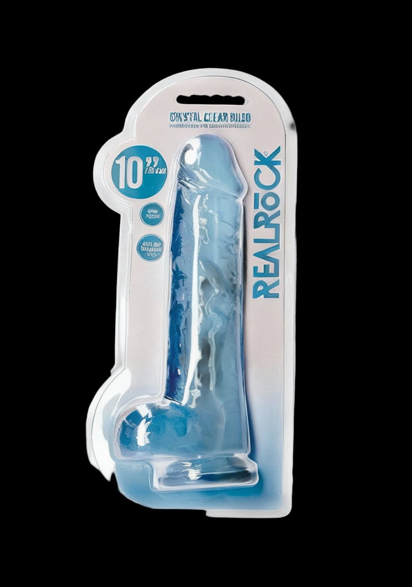 Realistic Dildo with Balls 10in Blue