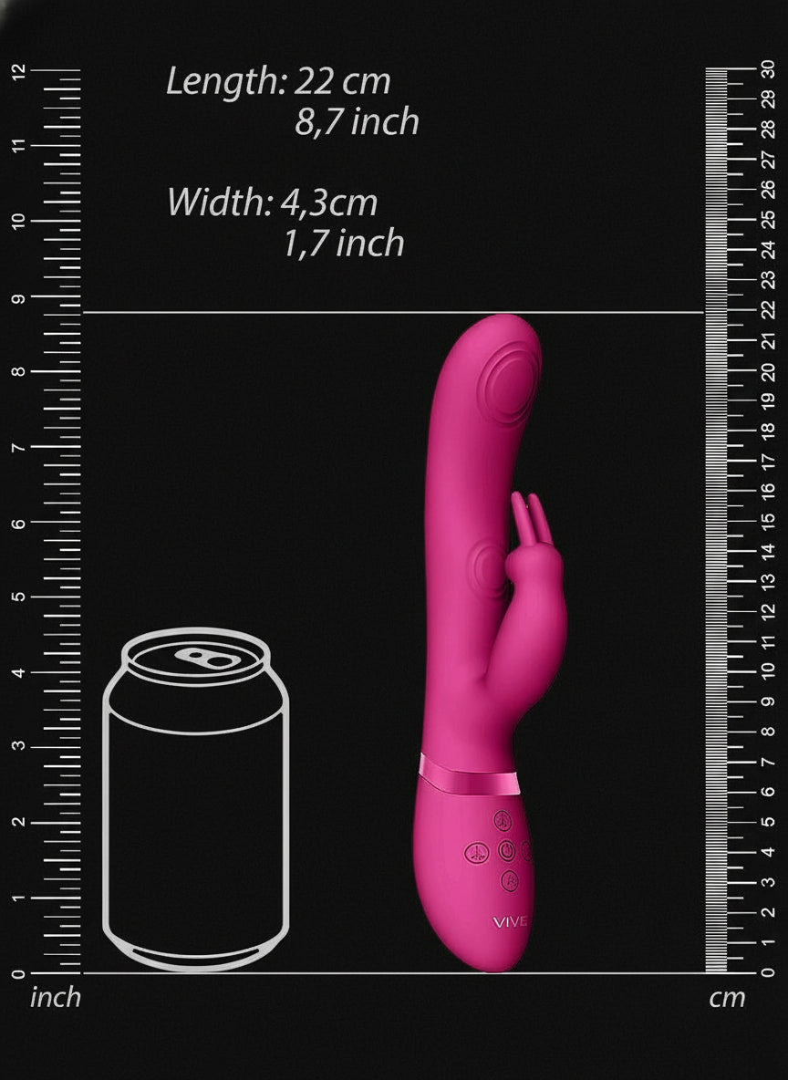 May - Dual Pulse-Wave & Vibrating C-spot & G-Spot Rabbit - Pink