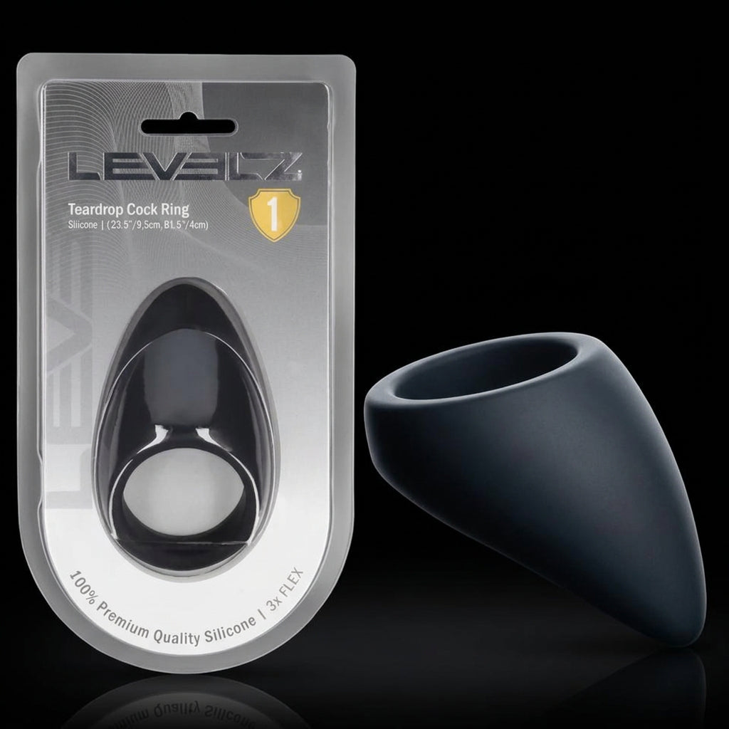 LEVELZ Teardrop Silicone Cock Ring - Black