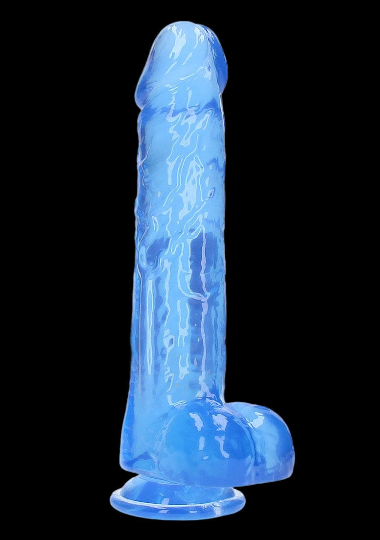 Realistic Dildo with Balls 10in Blue