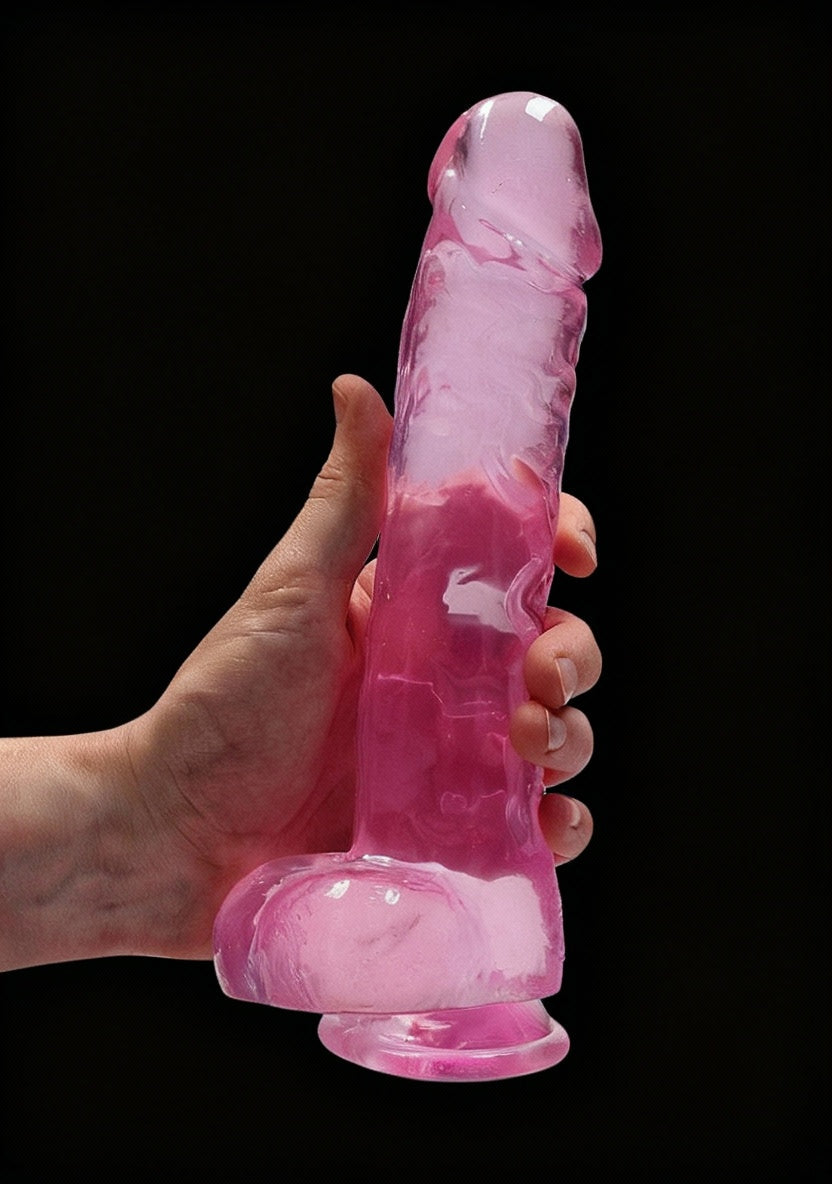 9in Realistic Dildo with Balls Pink