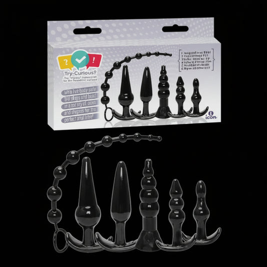 Try-Curious Anal Plug Kit -Black