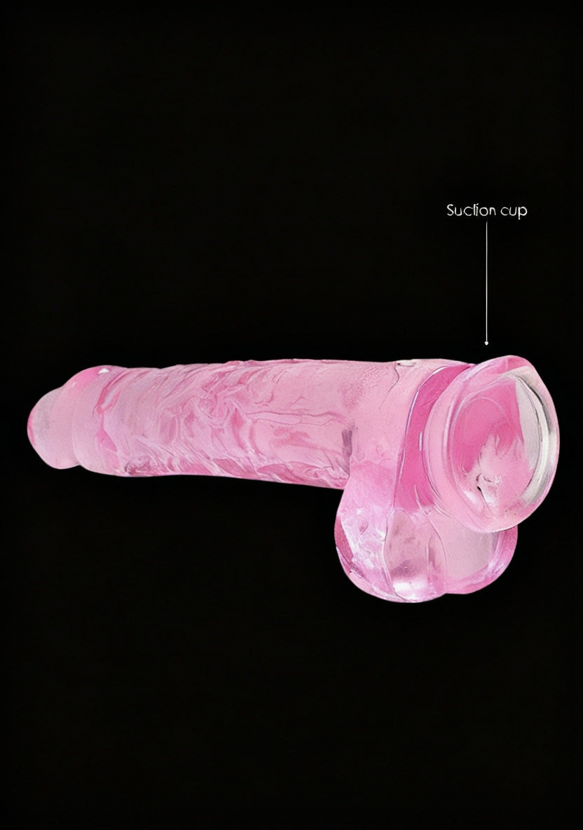 9in Realistic Dildo with Balls Pink