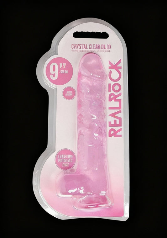 9in Realistic Dildo with Balls Pink